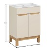Set mobilier baie Bali Cashmere, MDF, PAL melaminat, cashmir mat/stejar wotan, lavoar Lava, L.60 cm, SET-BAC 60CM LAVA