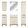 Set mobilier baie Bali Cashmere, MDF, PAL melaminat, cashmir mat/stejar wotan, L.60 cm, lavoar Lava, dulap inalt H.187 cm, SET-BAC 60CM LAVA HC MC