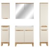 Set mobilier baie Bali Cashmere, MDF, PAL melaminat, cashmir mat/stejar wotan, L.80 cm, lavoar Sky, dulap inalt H.187 cm, SET-BAC 80CM SKY HC MC