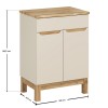 Set mobilier baie Bali Cashmere, MDF, PAL melaminat, cashmir mat/stejar wotan, blat natural wotan, L.60 cm, SET-BAC B NAT WOTAN 60CM