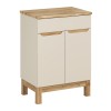 Set mobilier baie Bali Cashmere, MDF, PAL melaminat, cashmir mat/stejar wotan, blat natural wotan, L.60 cm, SET-BAC B NAT WOTAN 60CM