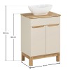 Set mobilier baie Bali Cashmere, MDF, PAL melaminat, cashmir mat/stejar wotan, blat natural wotan, L.60 cm, lavoar Lola, SET-BAC B NAT WOTAN 60CM UN LOLA