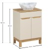 Set mobilier baie Bali Cashmere, MDF, PAL melaminat, cashmir mat/stejar wotan, blat natural wotan, L.60 cm, lavoar Pati, SET-BAC B WOTAN 60CM UN PATI