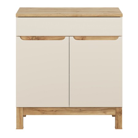 Set mobilier baie Bali Cashmere, MDF, PAL melaminat, cashmir mat/stejar wotan, blat stejar wotan, L.80 cm, SET-BAC B WOTAN 80CM