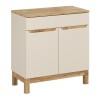 Set mobilier baie Bali Cashmere, MDF, PAL melaminat, cashmir mat/stejar wotan, blat stejar wotan, L.80 cm, SET-BAC B WOTAN 80CM