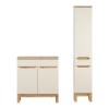 Set mobilier baie Bali Cashmere, MDF, PAL melaminat, cashmir mat/stejar wotan, blat stejar wotan, L.80 cm, dulap inalt H.187 cm, SET-BAC B WOTAN 80CM HC