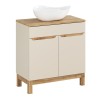 Set mobilier baie Bali Cashmere, MDF, PAL melaminat, cashmir mat/stejar wotan, blat stejar wotan, L.80 cm, lavoar Cloud, SET-BAC B WOTAN 80CM UN CLOUD