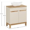 Set mobilier baie Bali Cashmere, MDF, PAL melaminat, cashmir mat/stejar wotan, blat stejar wotan, L.80 cm, lavoar Cloud, SET-BAC B WOTAN 80CM UN CLOUD