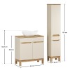 Set mobilier baie Bali Cashmere, MDF, PAL melaminat, cashmir mat/stejar wotan, blat stejar wotan, L.80 cm, lavoar Cloud, dulap inalt H.187 cm, SET-BAC B WOTAN 80CM UN CLOUD HC
