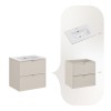 Set mobilier baie Bella Cashmere, MDF, PAL melaminat, cashmir mat, L.60 cm, lavoar Fly, SET-BC 60CM FLY
