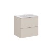 Set mobilier baie Bella Cashmere, MDF, PAL melaminat, cashmir mat, L.60 cm, lavoar Fly, SET-BC 60CM FLY