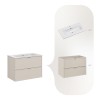 Set mobilier baie Bella Cashmere, MDF, PAL melaminat, cashmir mat, L.80 cm, lavoar Fly, SET-BC 80CM FLY