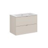 Set mobilier baie Bella Cashmere, MDF, PAL melaminat, cashmir mat, L.80 cm, lavoar Fly, SET-BC 80CM FLY