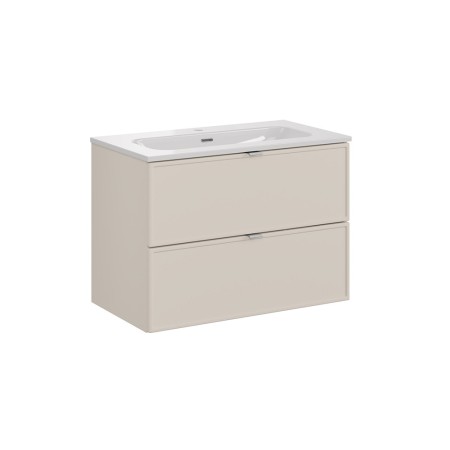 Set mobilier baie Bella Cashmere, MDF, PAL melaminat, cashmir mat, L.80 cm, lavoar Fly, SET-BC 80CM FLY