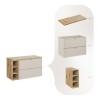 Set mobilier baie Bella Cashmere, MDF, PAL melaminat, cashmir mat, blat stejar artizan, L.100 cm, SET-BC B ARTISAN 100CM R
