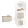 Set mobilier baie Bella Cashmere, MDF, PAL melaminat, cashmir mat, blat stejar artizan, L.100 cm, SET-BC B ARTISAN 100CM UN WIKI WH