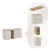 Set mobilier baie Bella Cashmere, MDF, PAL melaminat, cashmir mat, blat stejar artizan, L.120 cm, SET-BC B ARTISAN 120CM LB