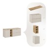 Set mobilier baie Bella Cashmere, MDF, PAL melaminat, cashmir mat, blat stejar artizan, L.140 cm, SET-BC B ARTISAN 140CM LB