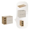 Set mobilier baie Bella Cashmere, MDF, PAL melaminat, cashmir mat, blat stejar artizan, L.80 cm, SET-BC B ARTISAN 80CM R