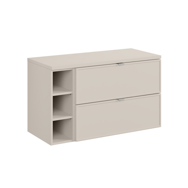 Set mobilier baie Bella Cashmere, MDF, PAL melaminat, cashmir mat, blat cashmir mat, L.100 cm, SET-BC B CASHMERE 100CM R
