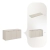 Set mobilier baie Bella Cashmere, MDF, PAL melaminat, cashmir mat, blat stejar artizan, L.120 cm, SET-BC B CASHMERE 120CM