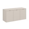 Set mobilier baie Bella Cashmere, MDF, PAL melaminat, cashmir mat, blat stejar artizan, L.120 cm, SET-BC B CASHMERE 120CM