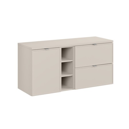 Set mobilier baie Bella Cashmere, MDF, PAL melaminat, cashmir mat, blat cashmir mat, L.120 cm, SET-BC B CASHMERE 120CM LB