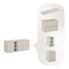 Set mobilier baie Bella Cashmere, MDF, PAL melaminat, cashmir mat, blat cashmir mat, L.140 cm, SET-BC B CASHMERE 140CM LB