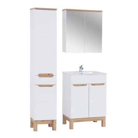 Set mobilier baie Bali White, MDF, PAL melaminat, alb, L.60 cm, dulap inalt H.187 cm, SET-BW LAVA 60CM BALI WHITE 840