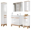 Set mobilier baie Bali White, MDF, PAL melaminat, alb, L.80 cm, dulap inalt H.187 cm, SET-BW LAVA 80CM 1
