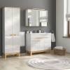 Set mobilier baie Bali White, MDF, PAL melaminat, alb, L.100 cm, dulap inalt H.187 cm, SET-BW SPIRIT 100