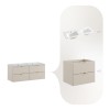 Set mobilier de baie Dalia Cashmere, PAL melaminat, cashmir mat, L.120 cm, lavoare Lava, SET-DC 120CM UM. LAVA
