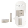 Set mobilier de baie Dalia Cashmere, PAL melaminat, cashmir mat, L.120 cm, lavoare Lava, dulap inalt H.160 cm, SET-DC 120CM UM. LAVA HC