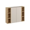 Set de mobilier cu semicoloana si set de rafturi Dalia Cashmere, PAL melaminat, cashmir mat/stejar cremona, H.160 cm, SET-DC 2SP 2UR