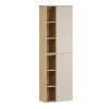Set de mobilier cu semicoloana si set de rafturi Dalia Cashmere, PAL melaminat, cashmir mat/stejar cremona, H.160 cm, SET-DC 2SP 2UR