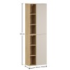 Set de mobilier cu semicoloana si set de rafturi Dalia Cashmere, PAL melaminat, cashmir mat/stejar cremona, H.160 cm, SET-DC 2SP 2UR