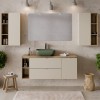 Set de mobilier cu semicoloana si set de rafturi Dalia Cashmere, PAL melaminat, cashmir mat/stejar cremona, H.160 cm, SET-DC 2SP 2UR