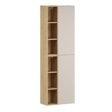 Set de mobilier cu semicoloana si set de rafturi Dalia Cashmere, PAL melaminat, cashmir mat/stejar cremona, H.160 cm, SET-DC 2SP 2UR