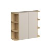 Set de mobilier cu semicoloana si set de rafturi Dalia Cashmere, PAL melaminat, cashmir mat/stejar cremona, H.160 cm, SET-DC 2SP 2URSM