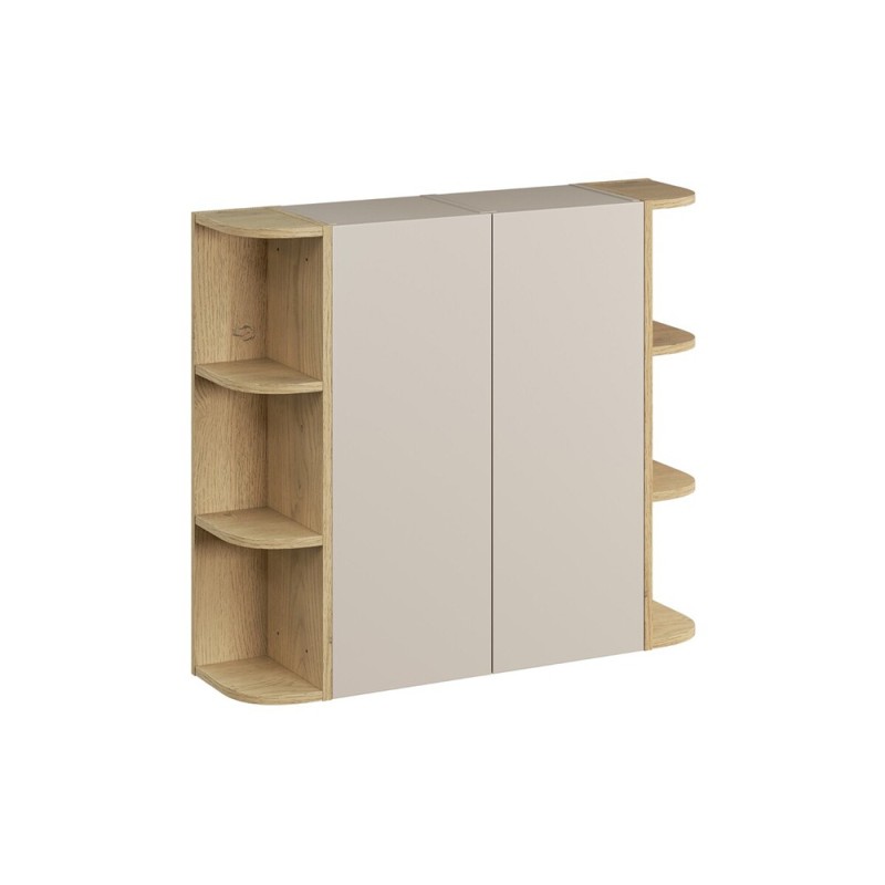 Set de mobilier cu semicoloana si set de rafturi Dalia Cashmere, PAL melaminat, cashmir mat/stejar cremona, H.160 cm, SET-DC 2SP 2URSM