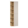 Set de mobilier cu semicoloana si set de rafturi Dalia Cashmere, PAL melaminat, cashmir mat/stejar cremona, H.160 cm, SET-DC 2SP 2URSM
