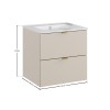 Set mobilier de baie Dalia Cashmere, PAL melaminat, cashmir mat, L.50 cm, lavoar Lava, SET-DC 50CM UM LAVA WH
