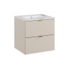 Set mobilier de baie Dalia Cashmere, PAL melaminat, cashmir mat, L.50 cm, lavoar Lava, SET-DC 50CM UM LAVA WH