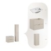 Set mobilier de baie Dalia Cashmere, PAL melaminat, cashmir mat, L.120 cm, lavoar Lava, dulap inalt H.160 cm, SET-DC 60CM UM LAVA WH HC