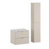 Set mobilier de baie Dalia Cashmere, PAL melaminat, cashmir mat, L.120 cm, lavoar Lava, dulap inalt H.160 cm, SET-DC 60CM UM LAVA WH HC