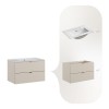Set mobilier de baie Dalia Cashmere, PAL melaminat, cashmir mat, L.80 cm, lavoar Lava, SET-DC 80CM UM LAVA WH
