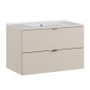 Set mobilier de baie Dalia Cashmere, PAL melaminat, cashmir mat, L.80 cm, lavoar Lava, SET-DC 80CM UM LAVA WH