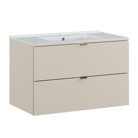 Set mobilier de baie Dalia Cashmere, PAL melaminat, cashmir mat, L.80 cm, lavoar Lava, SET-DC 80CM UM LAVA WH
