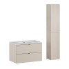 Set mobilier de baie Dalia Cashmere, PAL melaminat, cashmir mat, L.80 cm, lavoar Lava, dulap inalt H.160 cm, SET-DC 80CM UM LAVA WH HC
