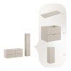 Set mobilier de baie Dalia Cashmere, PAL melaminat, cashmir mat, blat cashmir mat, L.120 cm, dulap inalt H.160 cm, SET-DC B 120CM HC